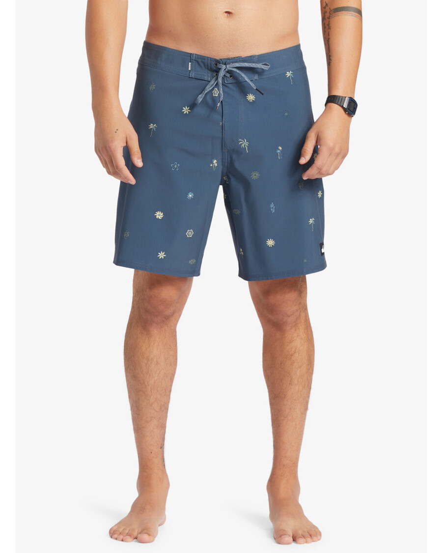 Quiksilver Surfsilk 69 18" Deskové šortky - Půlnoční Námořní Vlny Veder