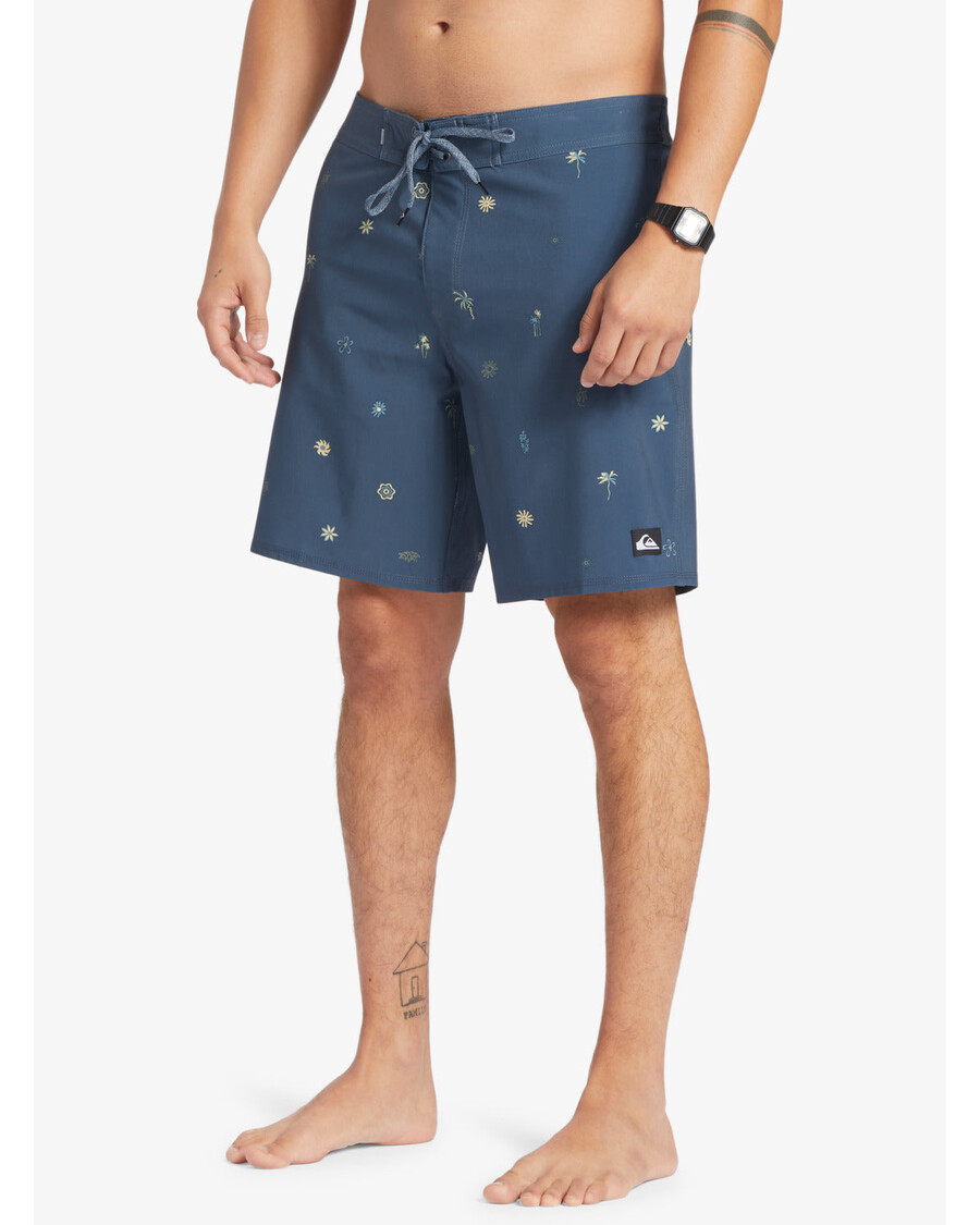 Quiksilver Surfsilk 69 18" Deskové šortky - Půlnoční Námořní Vlny Veder