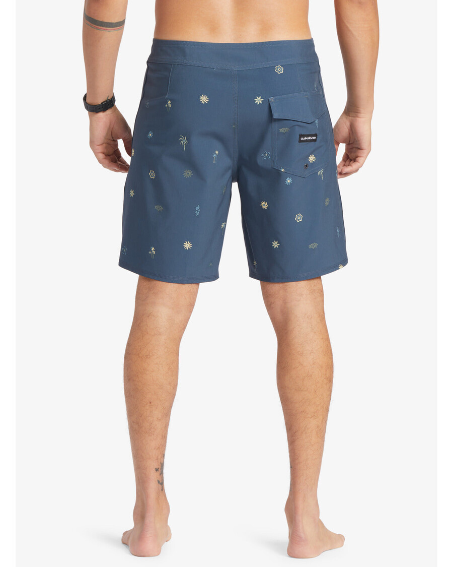 Quiksilver Surfsilk 69 18" Deskové šortky - Půlnoční Námořní Vlny Veder