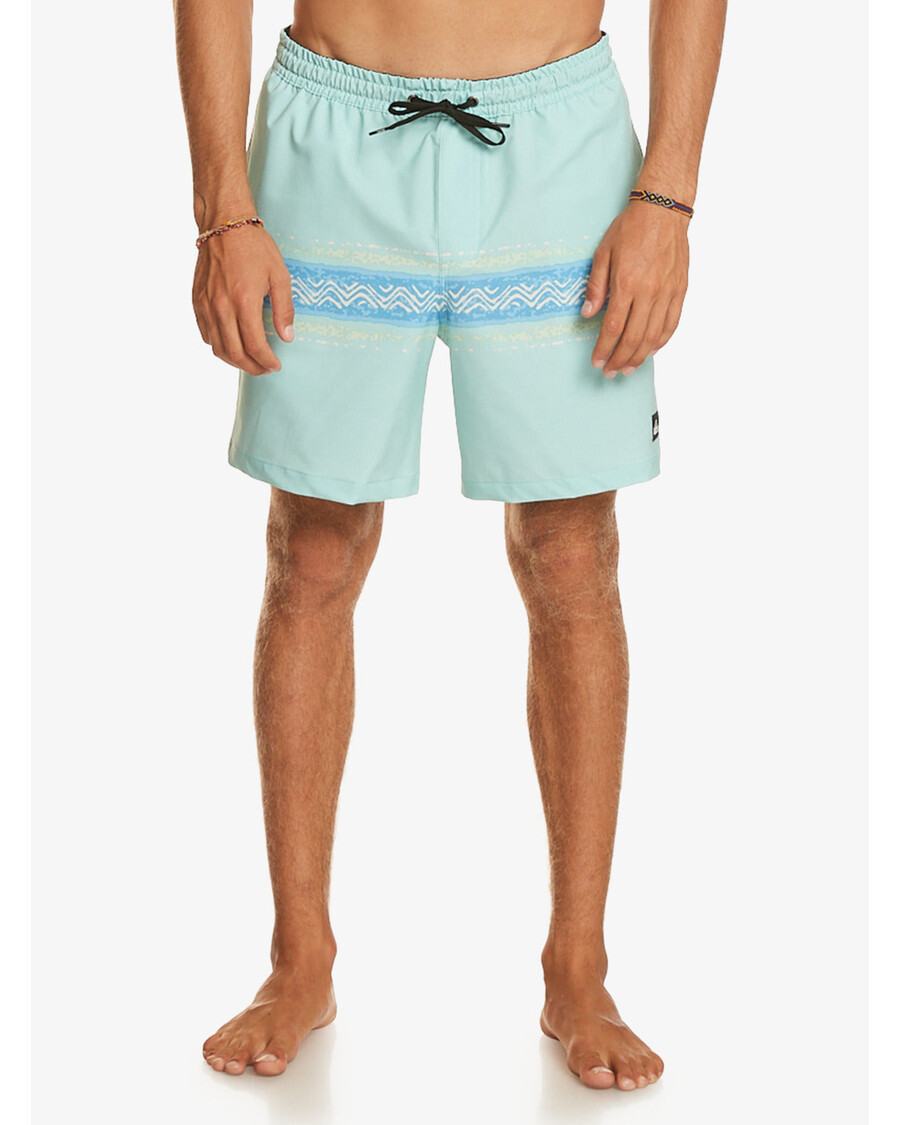 Quik Silver Surfsilk Mesa Stripe 17" Swim Trunks - Pastel Turquoise