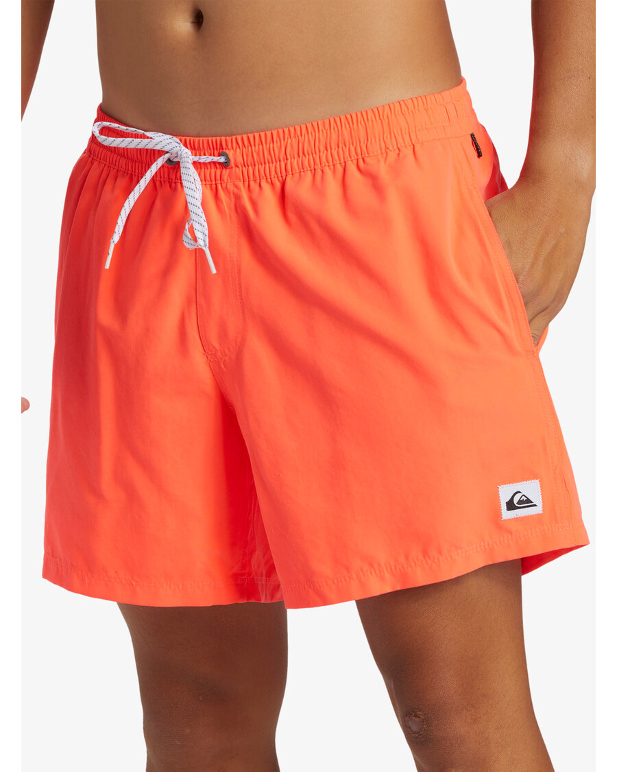 Quik Silver Everyday Solid 15" Swim Trunks - Fiery Coral