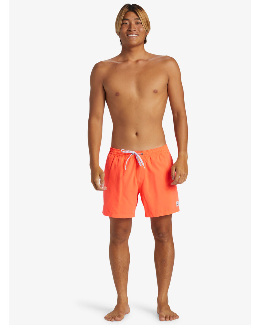 Quik Silver Everyday Solid 15" Swim Trunks - Fiery Coral
