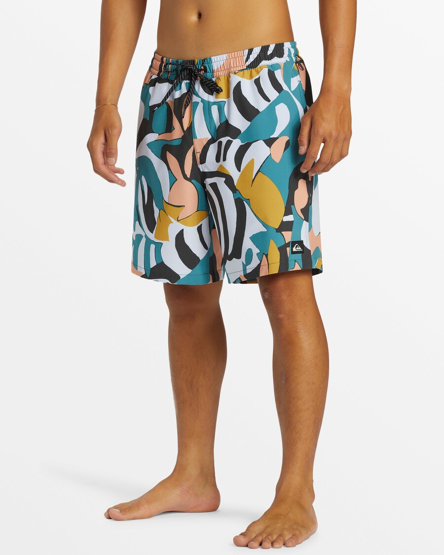 سروال سباحة Quiksilver Surfsilk Mix مقاس 17 بوصة - أسود