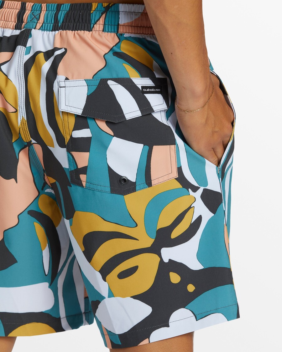 سروال سباحة Quiksilver Surfsilk Mix مقاس 17 بوصة - أسود