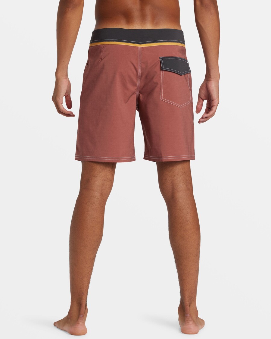 Quik Silver Original Straight Leg Solid 18" Boardshorts - Henna