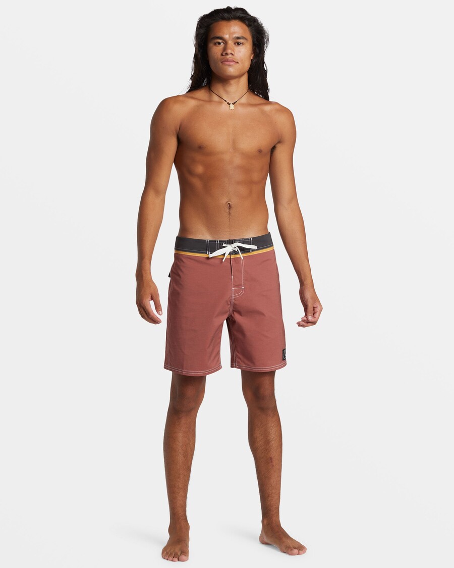 Quik Silver Original Straight Leg Solid 18" Boardshorts - Henna