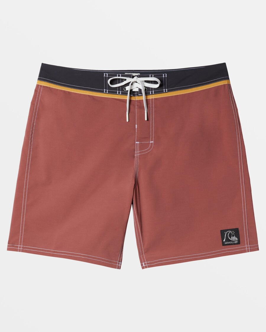Quik Silver Original Straight Leg Solid 18" Boardshorts - Henna
