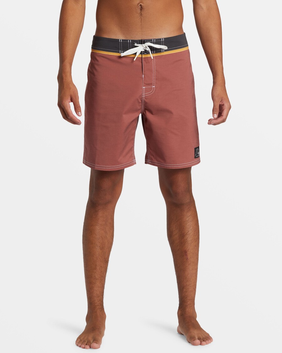 Quiksilver αυθεντικό ίσιο πόδι μασίφ 18" Boardshort - χέννα