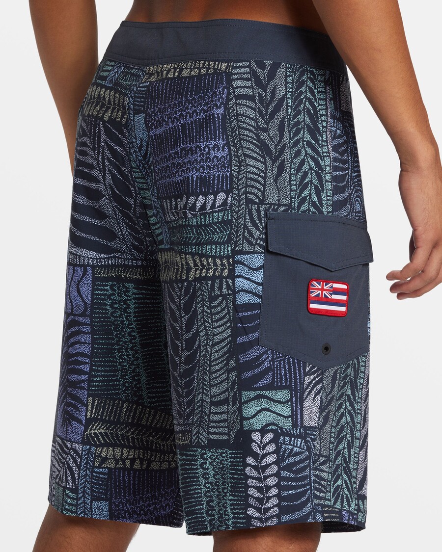 Шорты для плавания Quiksilver Surfsilk Hawaii Tropics 21" - темно-синие