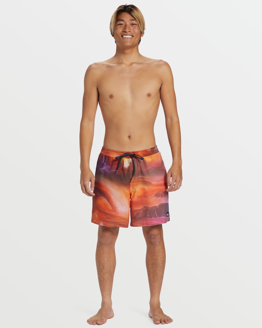 クイックシルバー サーフシルク ミックス 17 インチ スイムトランクス - ヘナ