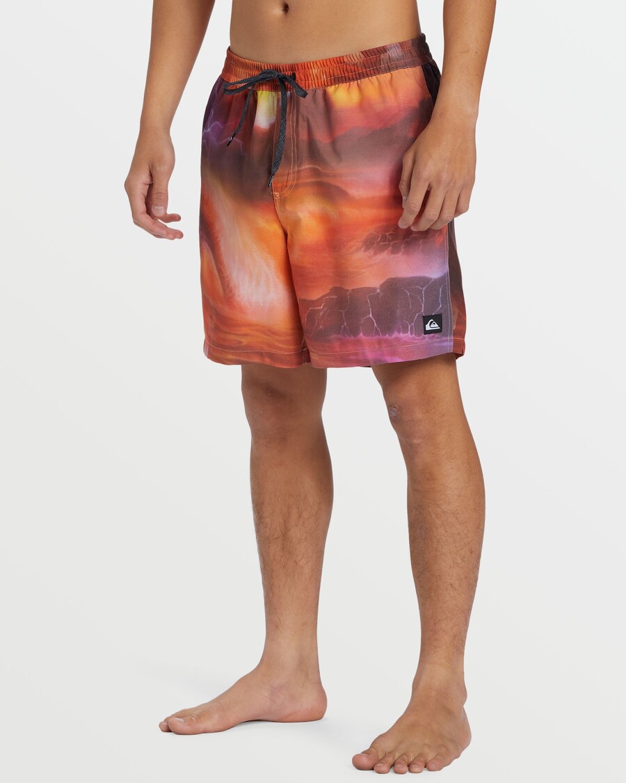 クイックシルバー サーフシルク ミックス 17 インチ スイムトランクス - ヘナ
