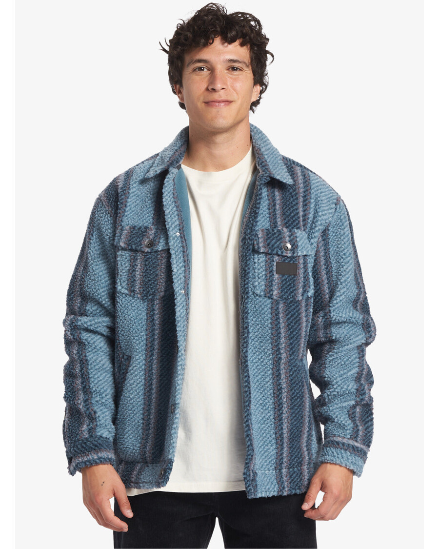 Quik Silver Sherpa Fleece Overshirt - Aegean Blue Sherpa Shirt
