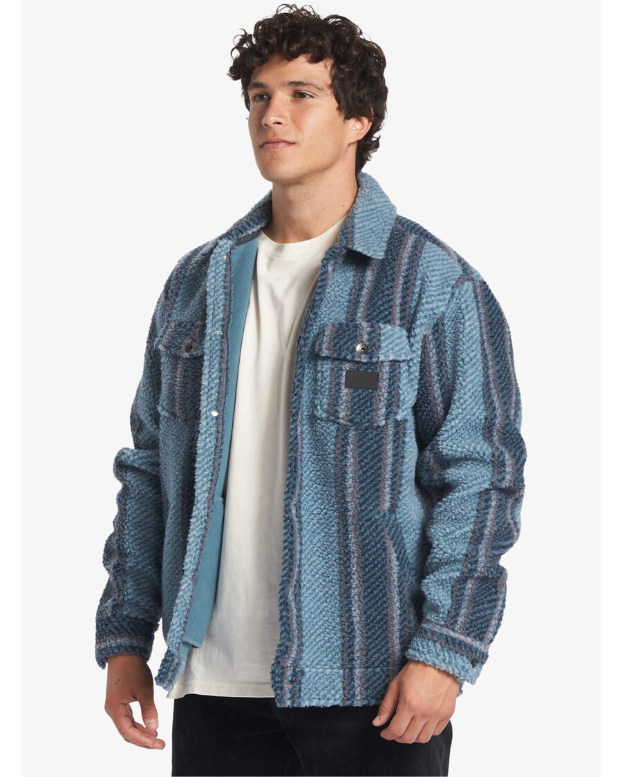 Quik Silver Sherpa Fleece Overshirt - Aegean Blue Sherpa Shirt