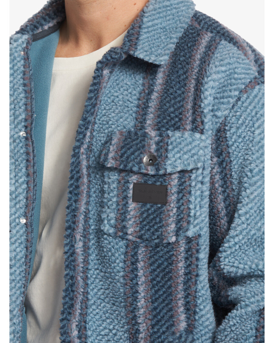 Quik Silver Sherpa Fleece Overshirt - Aegean Blue Sherpa Shirt
