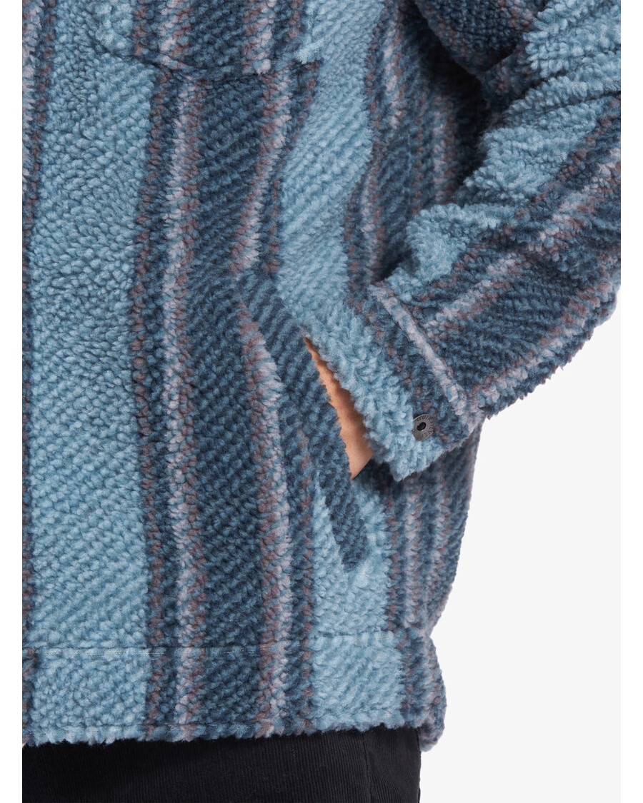 Quik Silver Sherpa Fleece Overshirt - Aegean Blue Sherpa Shirt