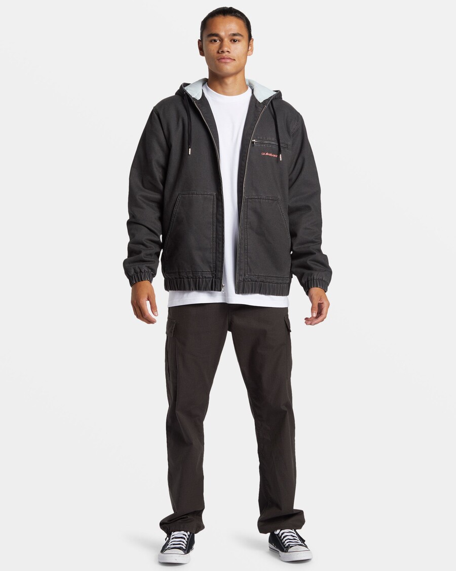 Quiksilver Rovný Ven Izolační Plášť - Asfalt