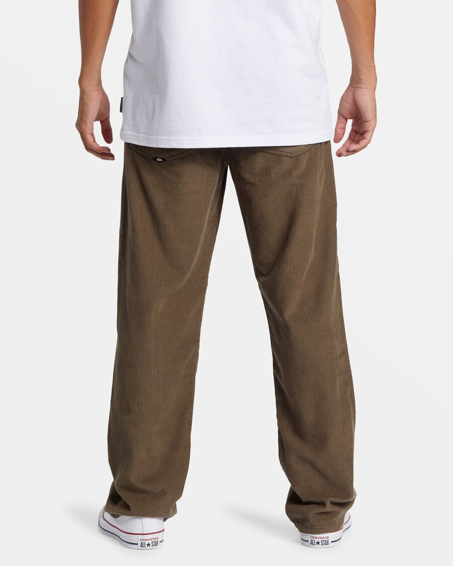 Quik Silver Landers Corduroy Straight Fit Pants - Canteen