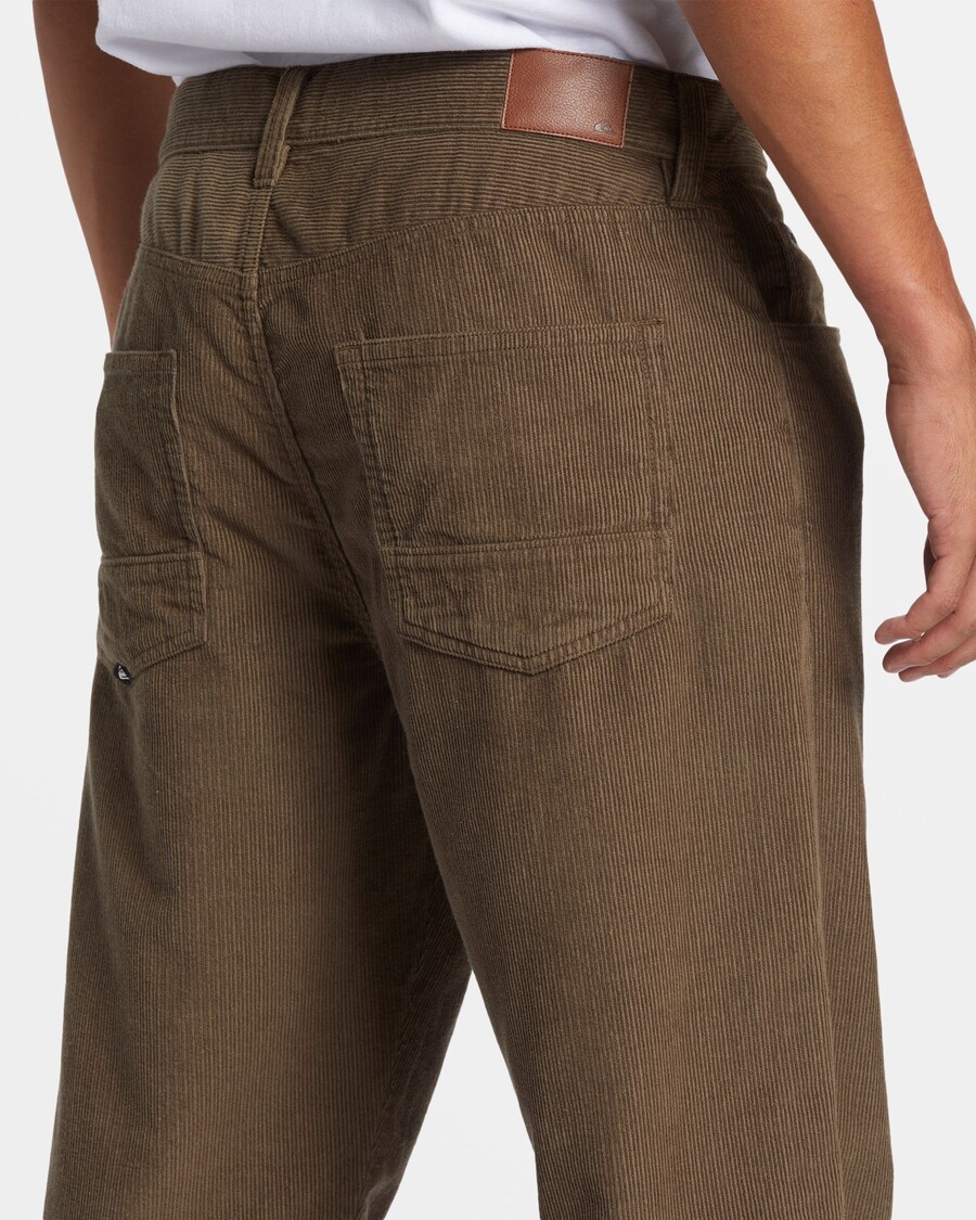 Quik Silver Landers Corduroy Straight Fit Pants - Canteen