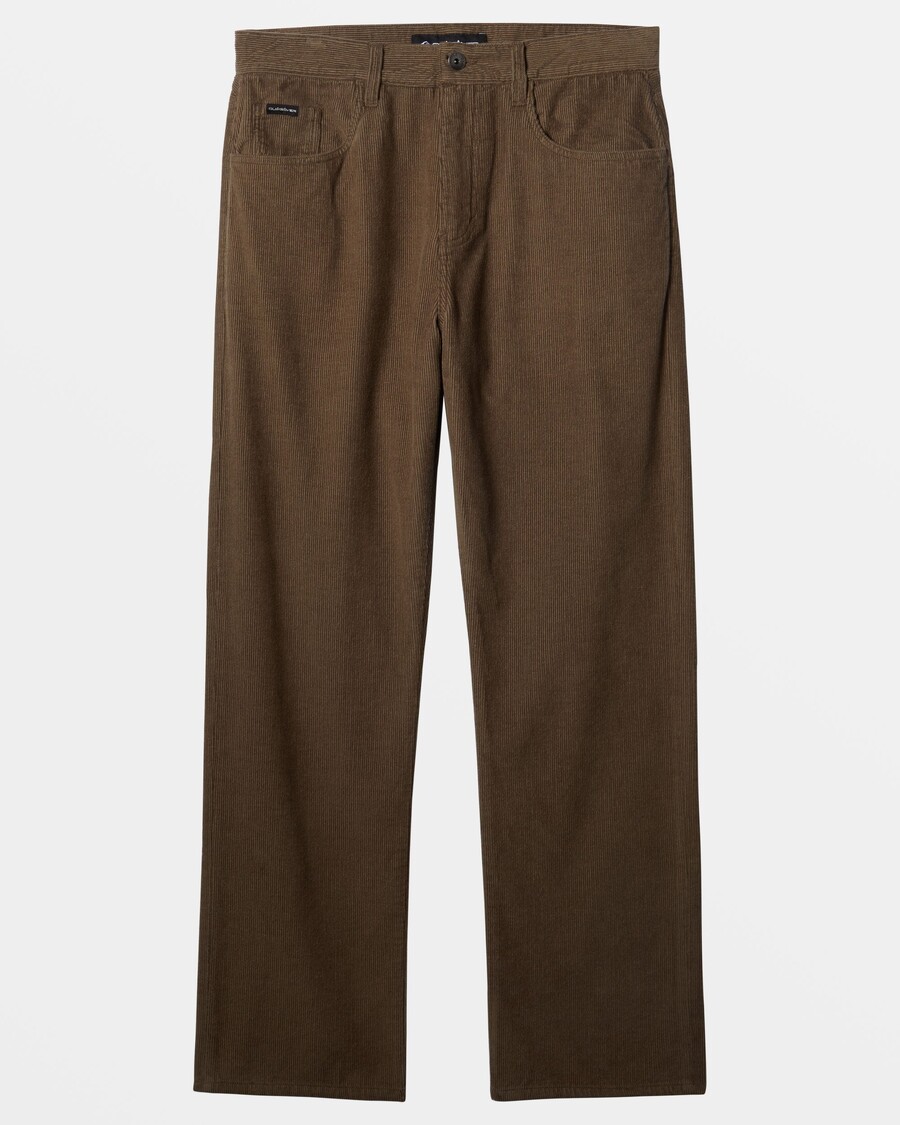 Quik Silver Landers Corduroy Straight Fit Pants - Canteen