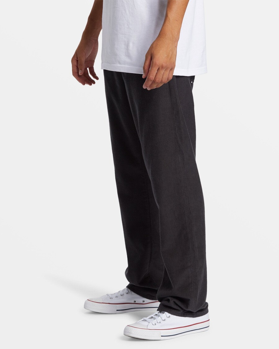 Quik Silver Landers Corduroy Straight Fit Pants - Tarmac