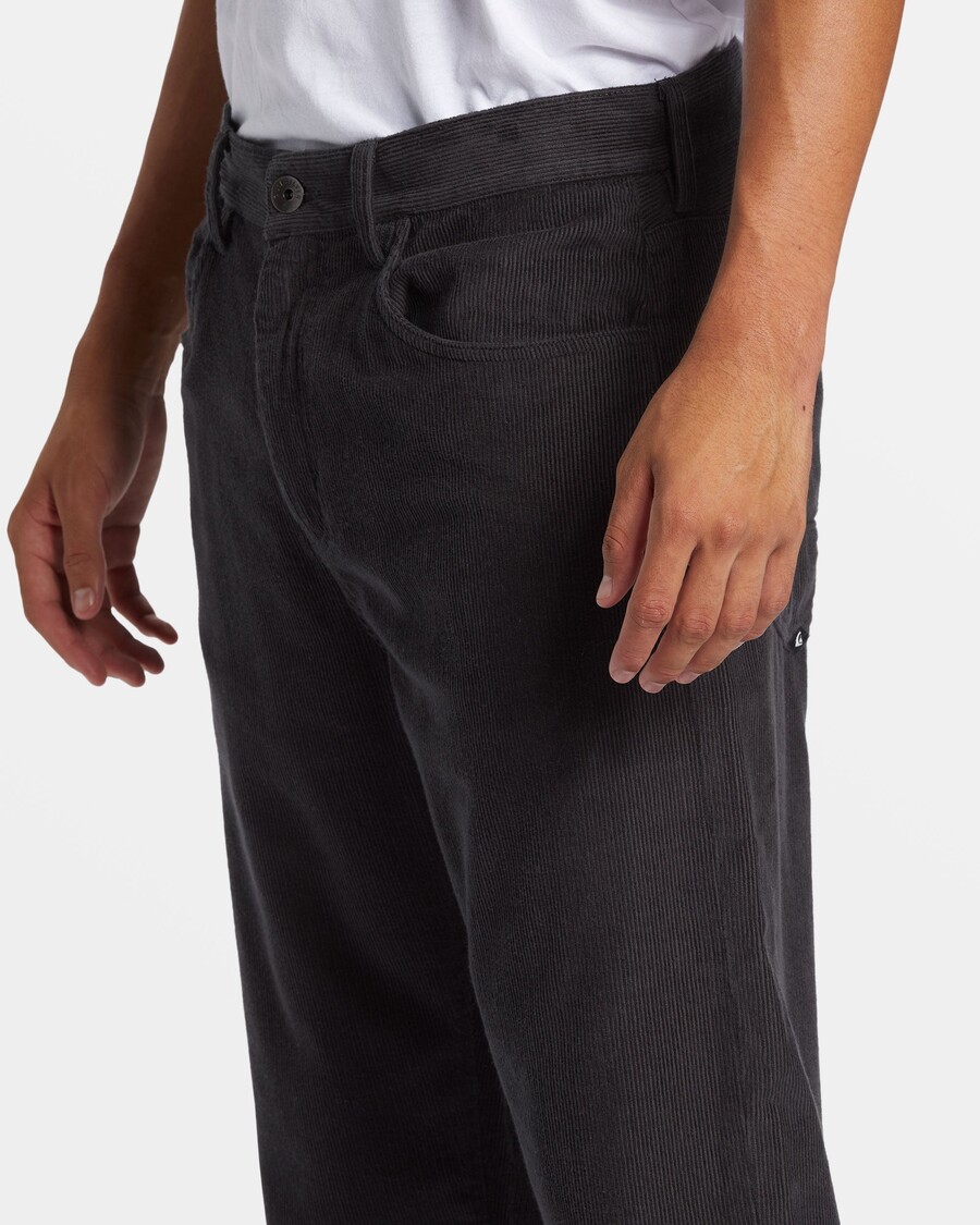 Quik Silver Landers Corduroy Straight Fit Pants - Tarmac