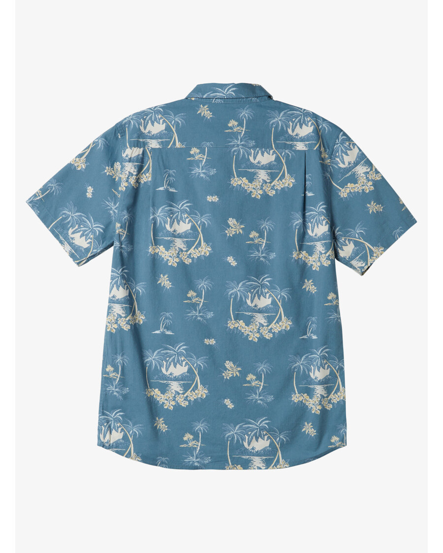 Рубашка с короткими рукавами Quiksilver Palm Spritz — Эгейский синий Palm Spritz