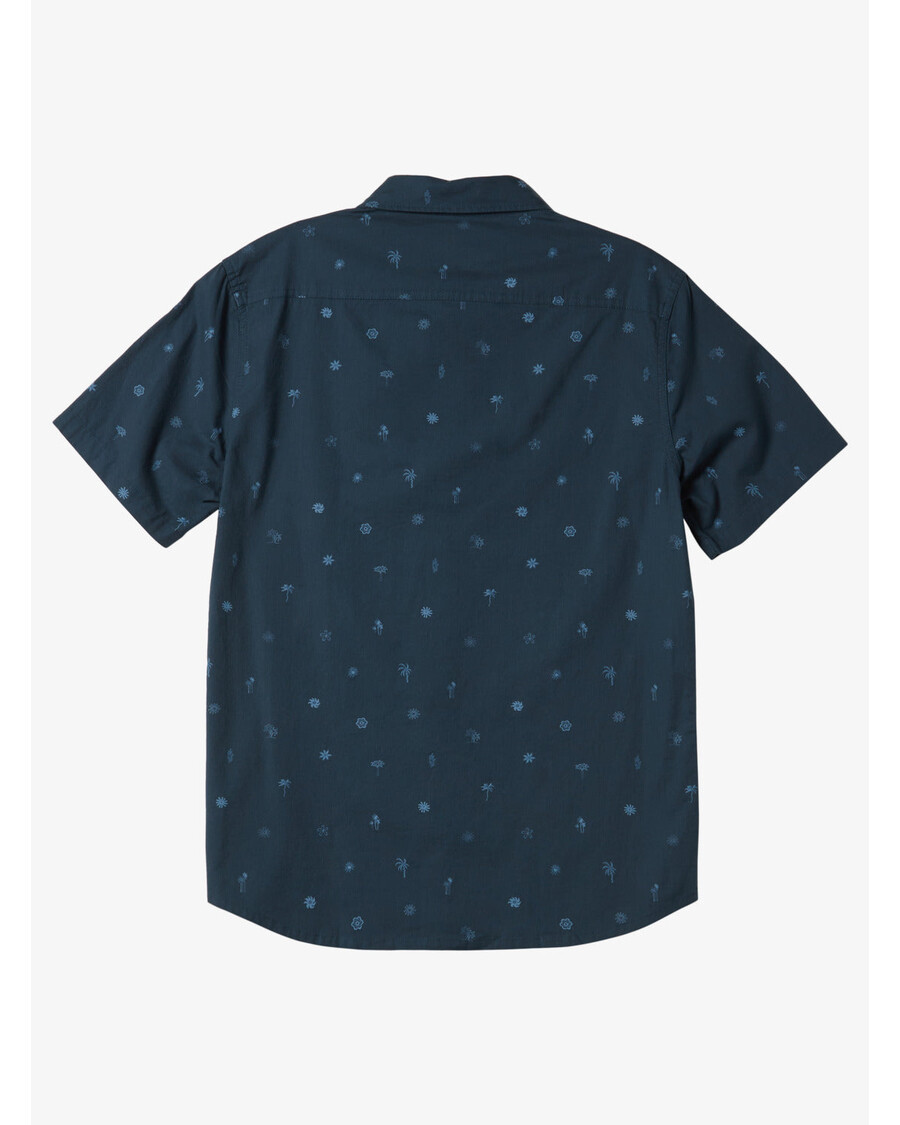 Quik Silver Heat Wave Short Sleeve Woven Shirt - Midnight Navy Heat Waves