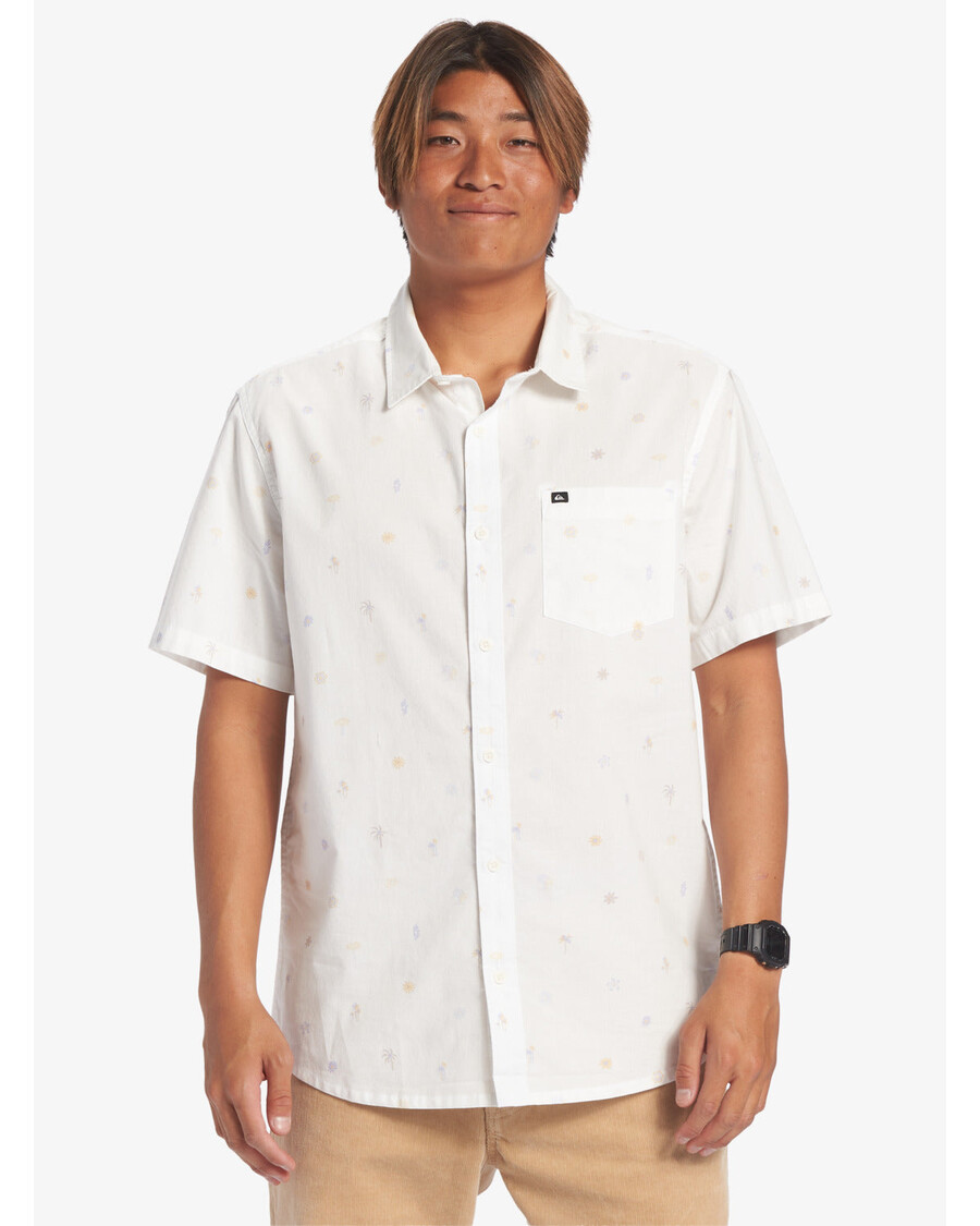 Quik Silver Heat Wave Short Sleeve Woven Shirt - Midnight Navy Heat Waves