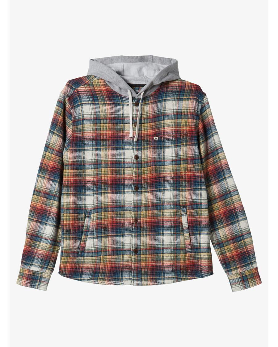 Quiksilver Briggs Kapucnis Flanel Hosszú Ujjú Felső - ásványvörös Briggs Flanel