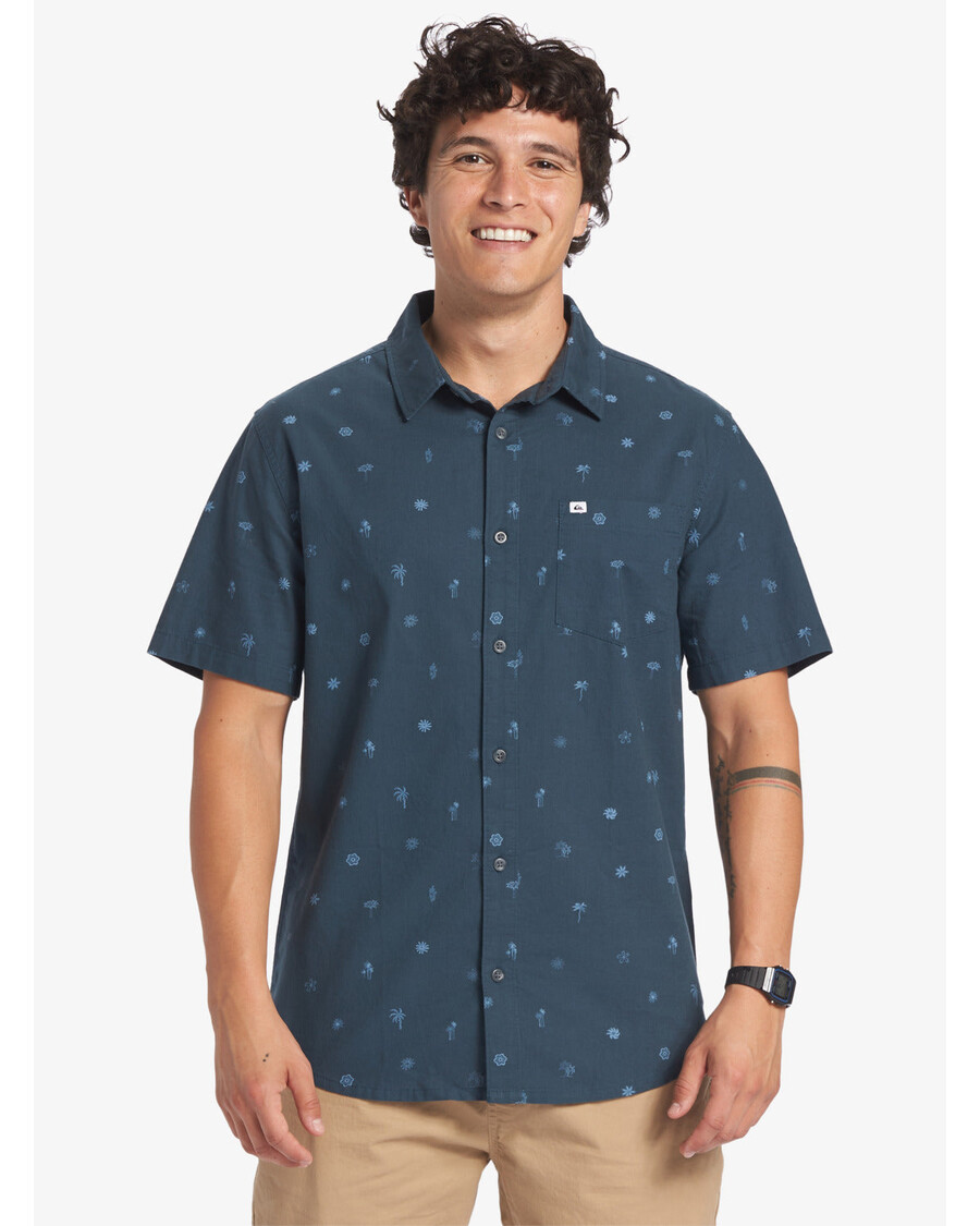 Quik Silver Pacific Stripe Short Sleeve Shirt - Berring Sea Pacific Stripes