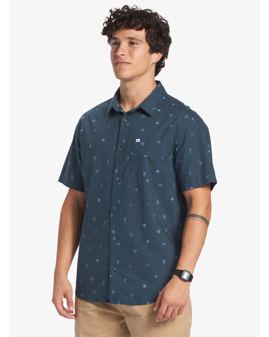 Quik Silver Pacific Stripe Short Sleeve Shirt - Berring Sea Pacific Stripes