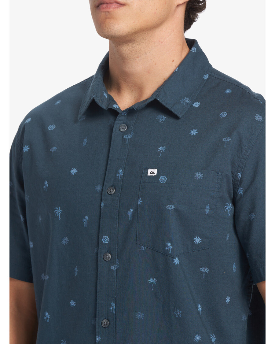 Quik Silver Pacific Stripe Short Sleeve Shirt - Berring Sea Pacific Stripes