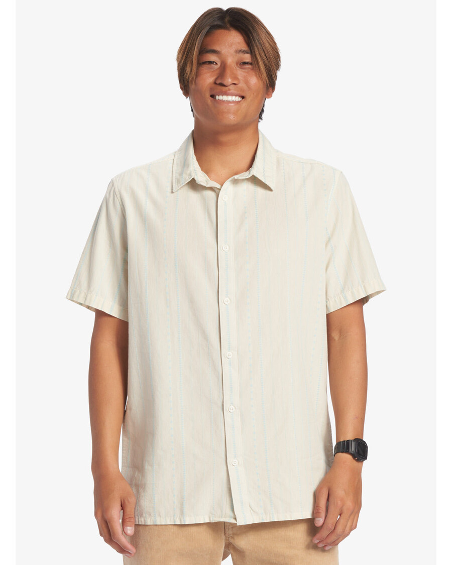 Quik Silver Pacific Stripe Short Sleeve Shirt - Birch Pacific Stripe