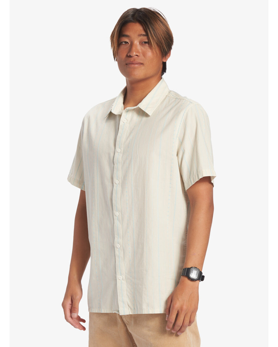 Quik Silver Pacific Stripe Short Sleeve Shirt - Birch Pacific Stripe