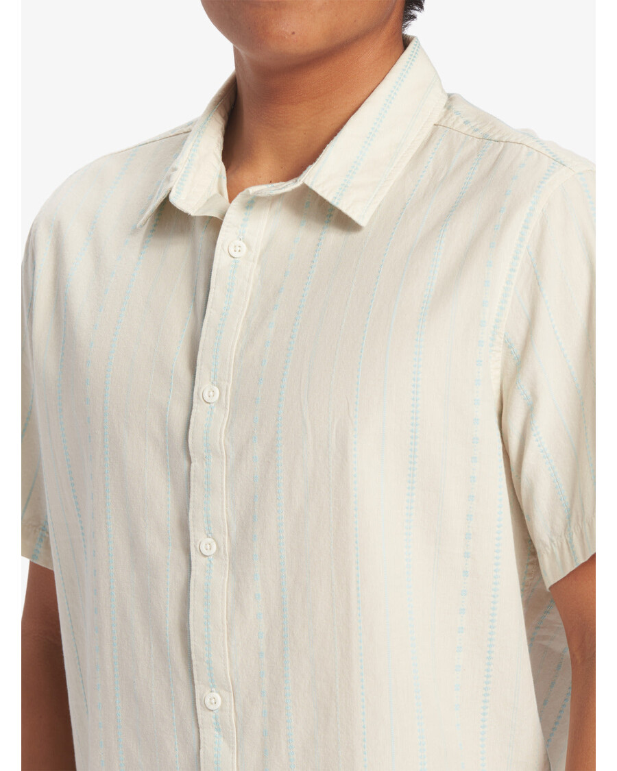 Quik Silver Pacific Stripe Short Sleeve Shirt - Birch Pacific Stripe