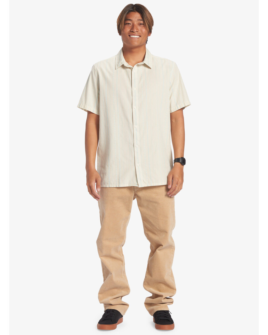 Quik Silver Pacific Stripe Short Sleeve Shirt - Birch Pacific Stripe