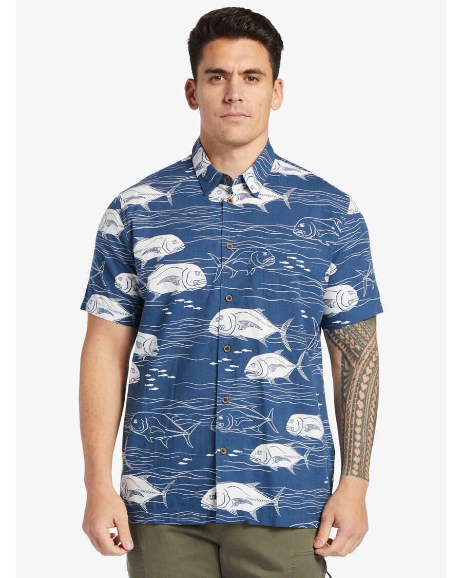 Quik Silver Waterman Dive Sites Shirt - Ensign Blue Dive Sites