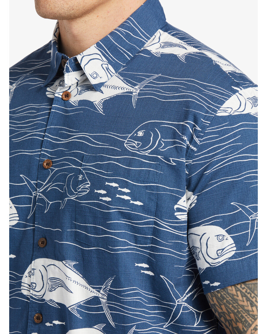 Quik Silver Waterman Dive Sites Shirt - Ensign Blue Dive Sites