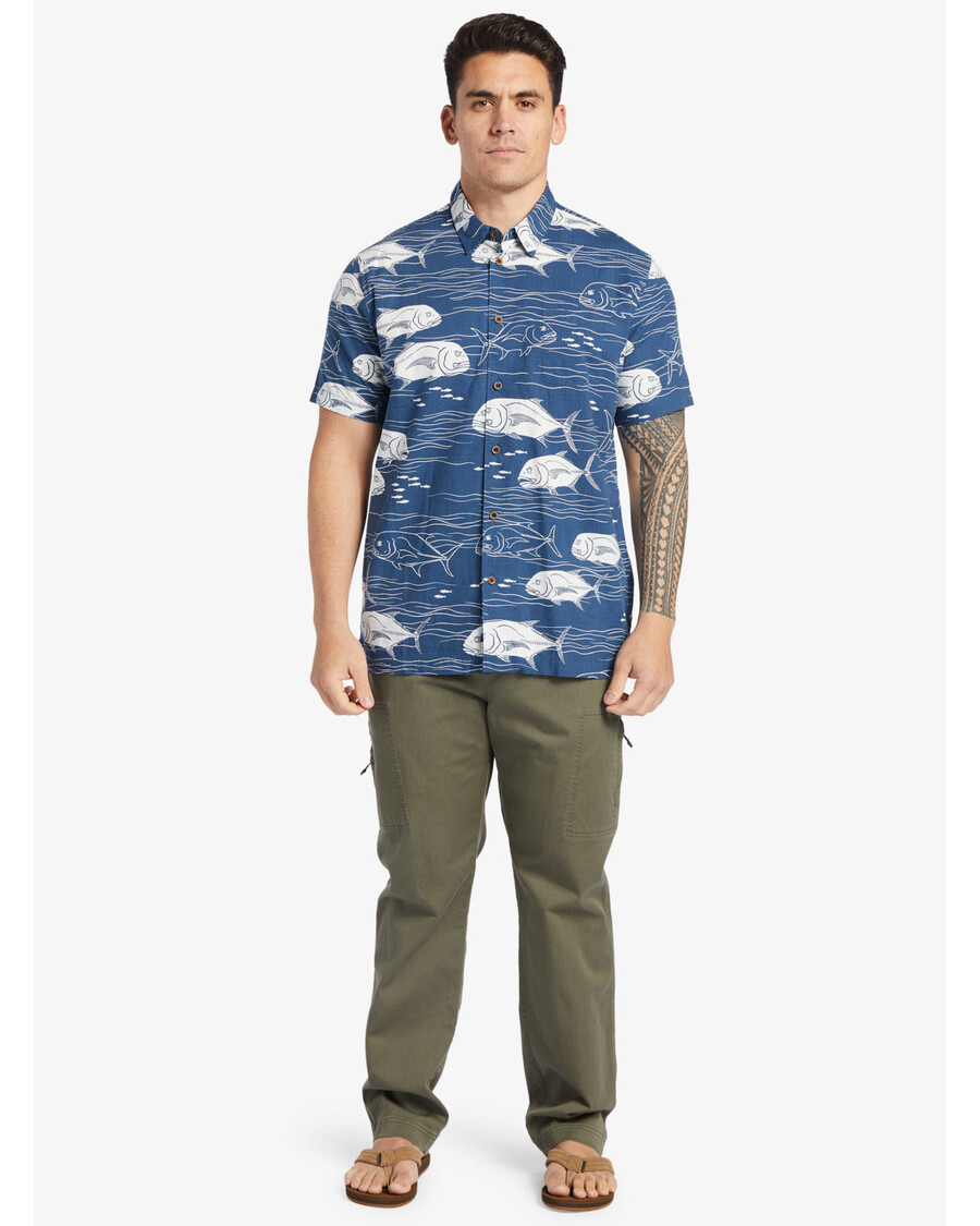 Quik Silver Waterman Dive Sites Shirt - Ensign Blue Dive Sites