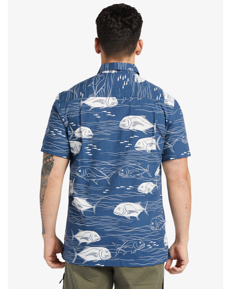 Quik Silver Waterman Dive Sites Shirt - Ensign Blue Dive Sites