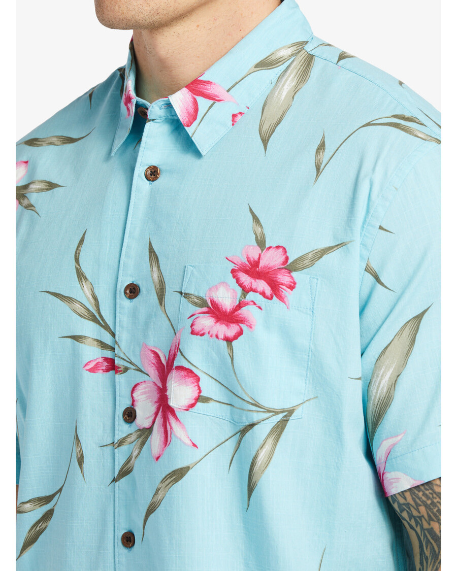 Quik Silver Waterman Night Bloomer Shirt - Gulf Stream Night Bloomer