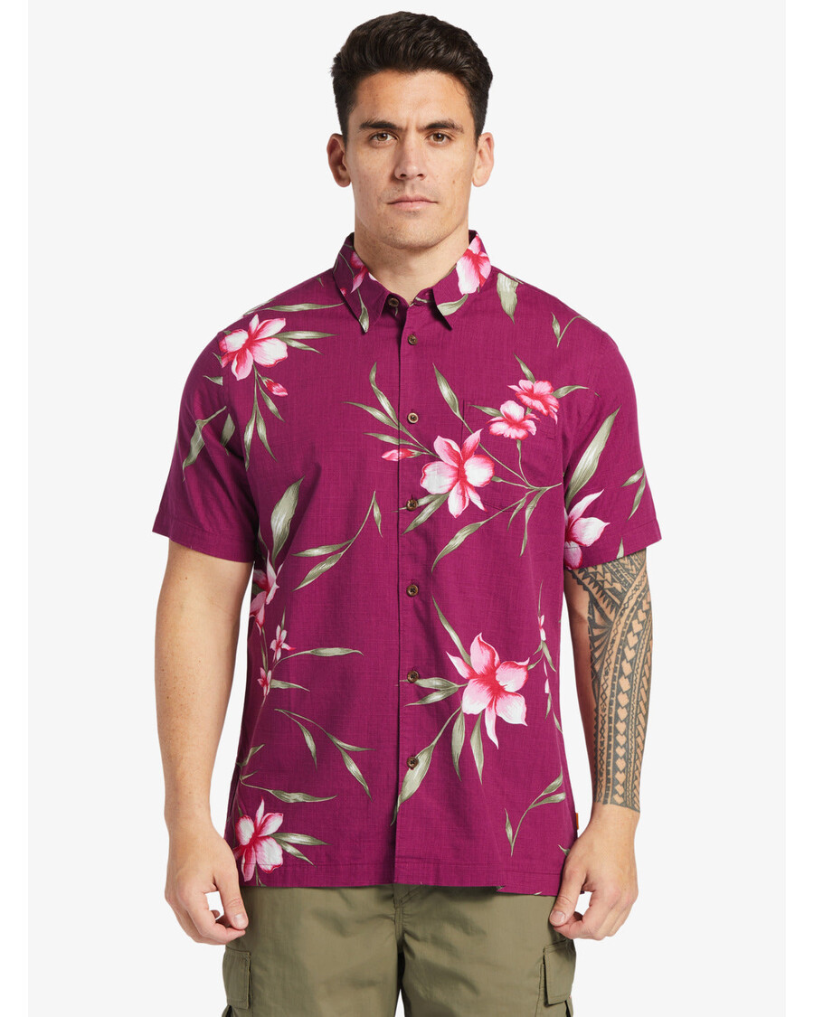 Quiksilver Waterman Night Bloomer πουκάμισο - Magenta Night Bloomer