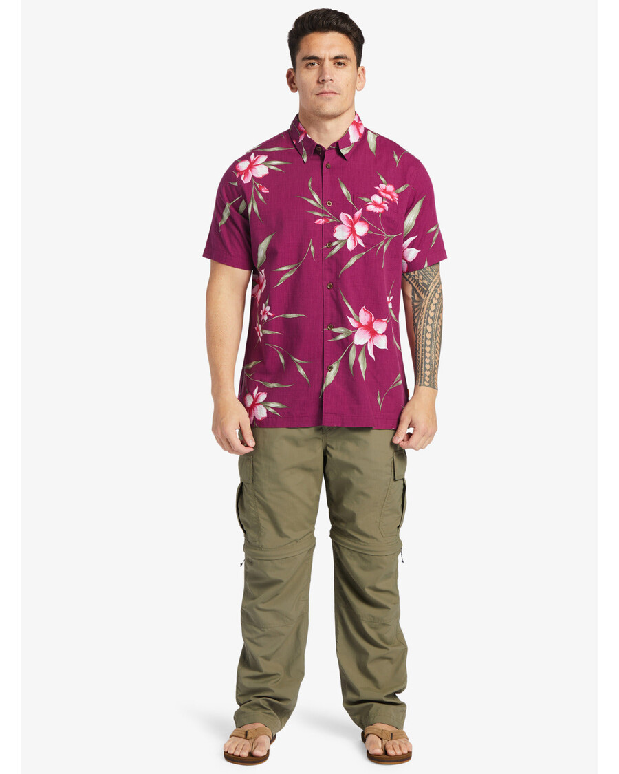 Quiksilver Waterman Night Bloomer πουκάμισο - Magenta Night Bloomer