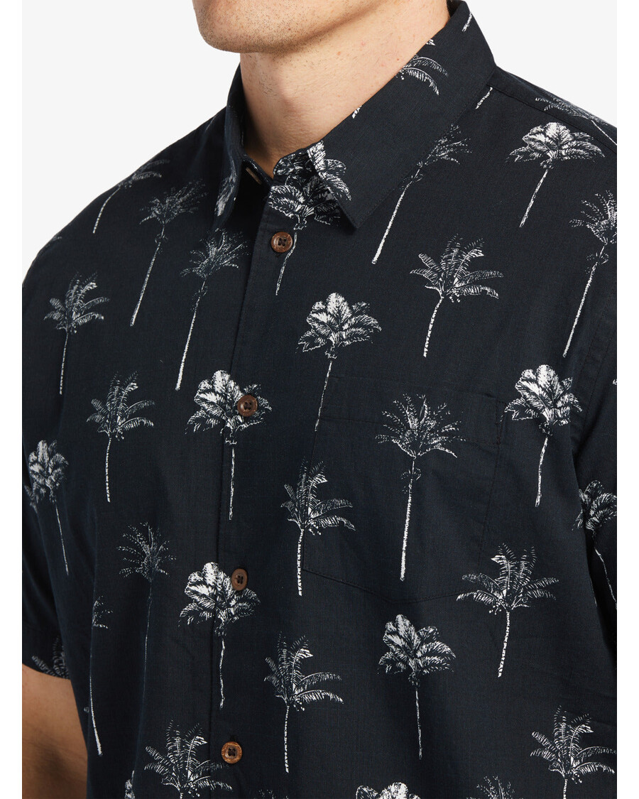Quik Silver Waterman Palm Friday Shirt - Black Palm Friday