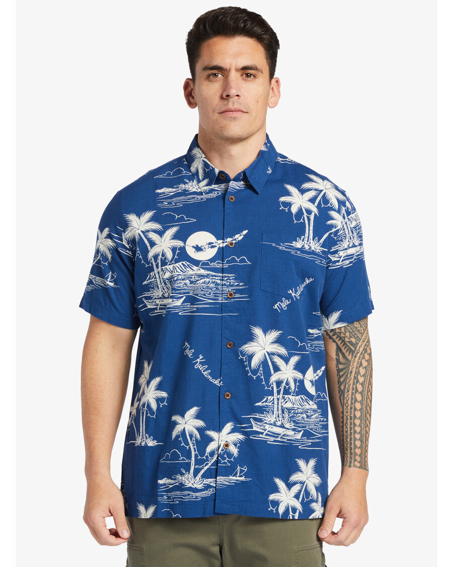 Quik Silver Waterman Ahi Holiday Shirt - Ahi Holiday Estate Blue