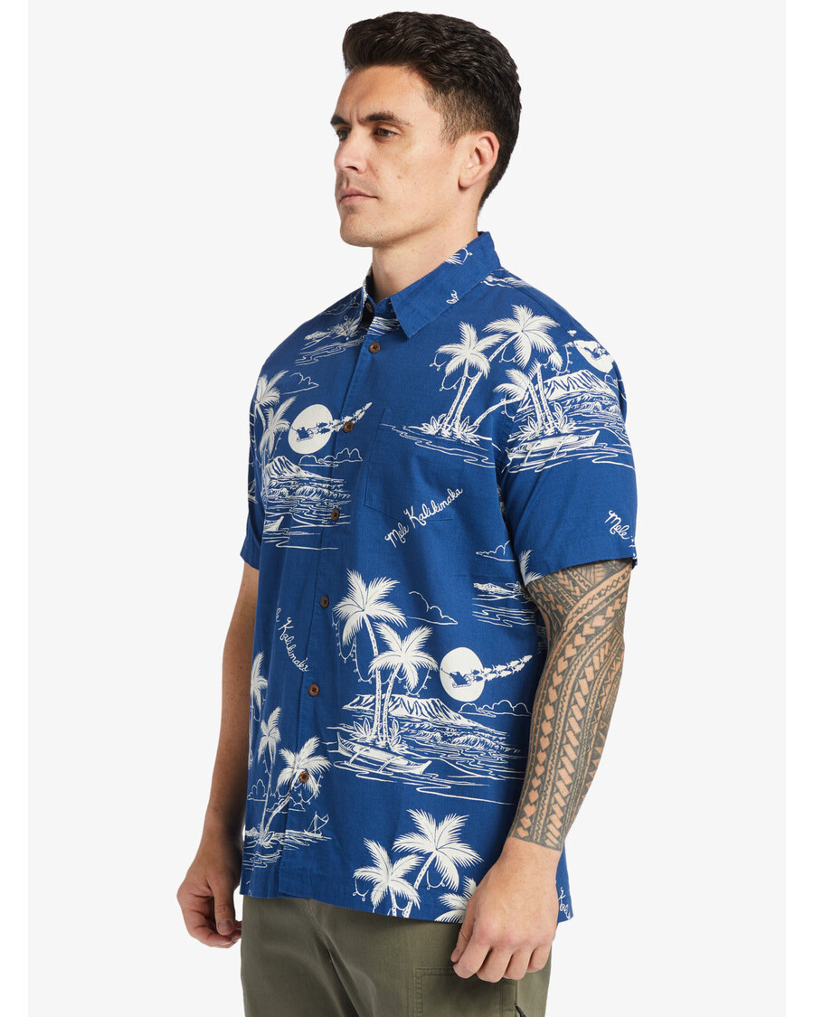 Quik Silver Waterman Ahi Holiday Shirt - Ahi Holiday Estate Blue