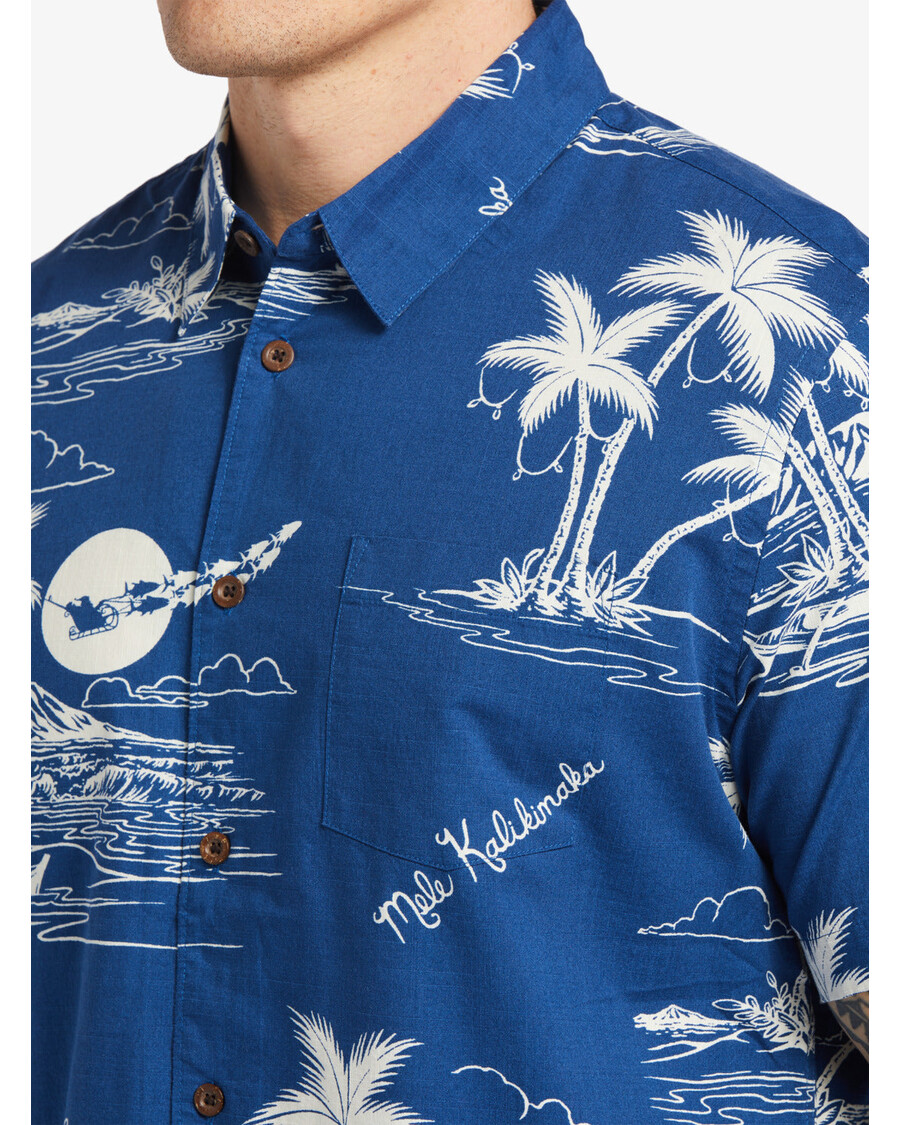 Quik Silver Waterman Ahi Holiday Shirt - Ahi Holiday Estate Blue