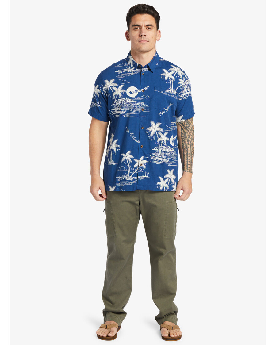 Quik Silver Waterman Ahi Holiday Shirt - Ahi Holiday Estate Blue