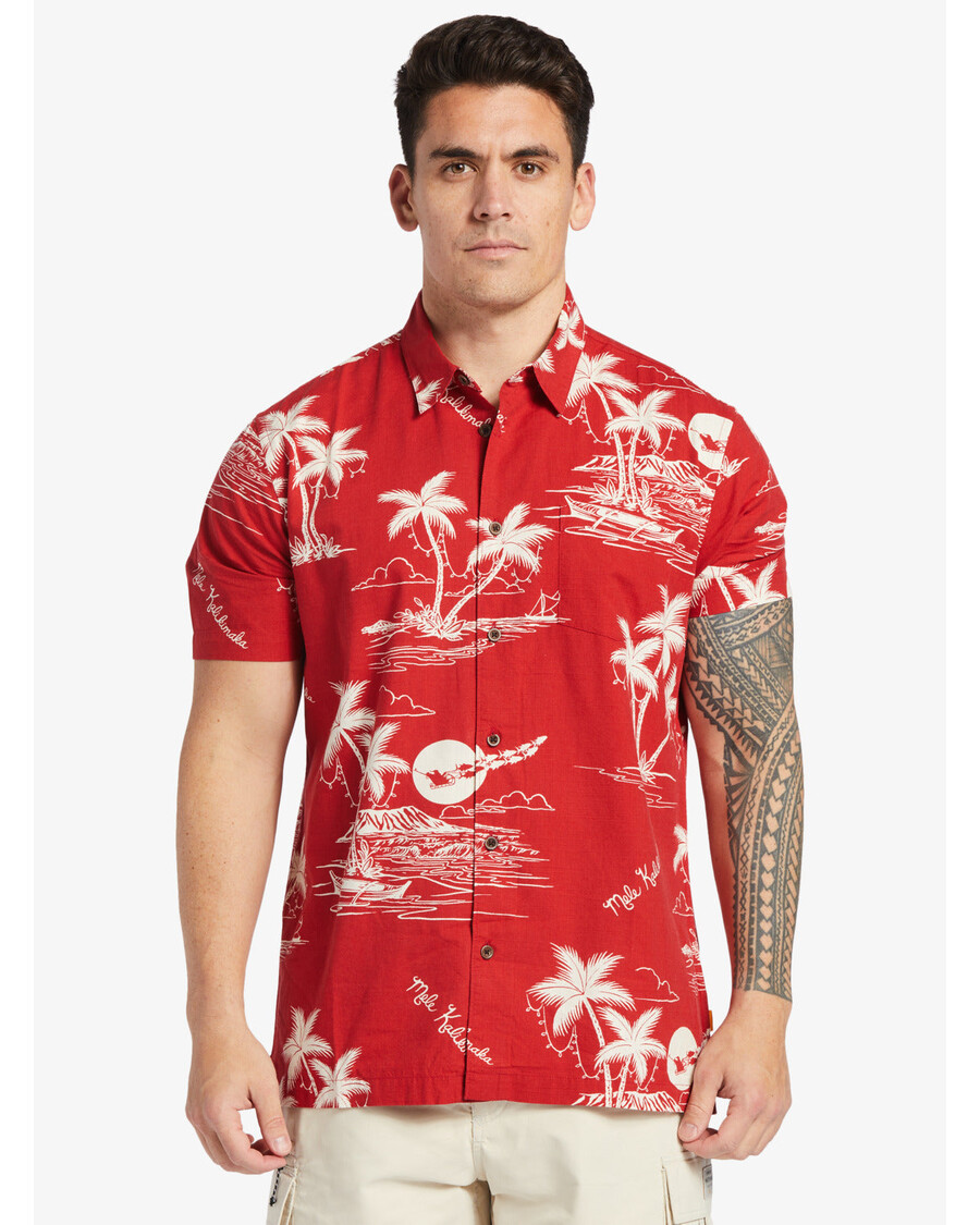 Quik Silver Waterman Ahi Holiday Shirt - Ahi Holiday Aura Orange