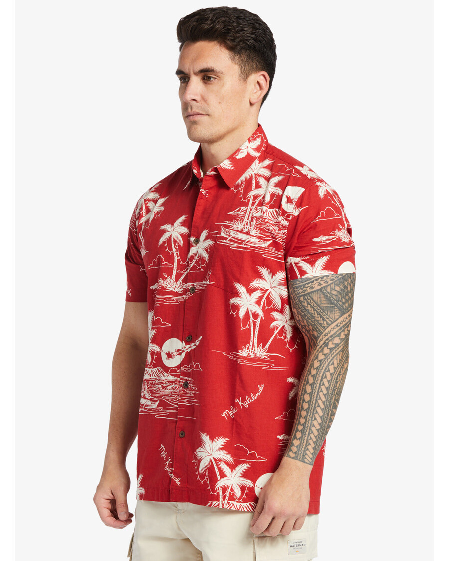 Quik Silver Waterman Ahi Holiday Shirt - Ahi Holiday Aura Orange